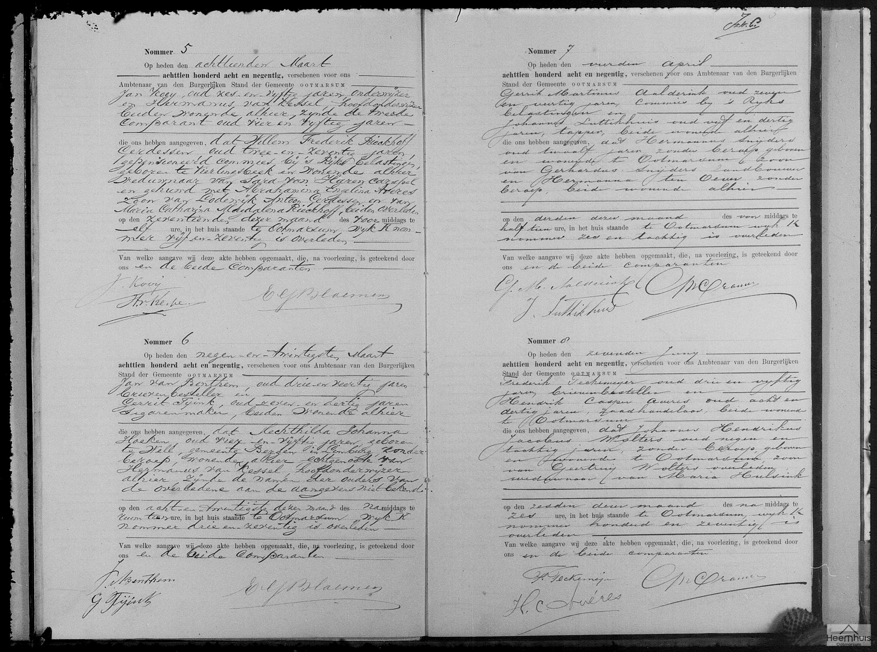 Overlijdensakte van Johannes Hendrikus Jacobus Wolters