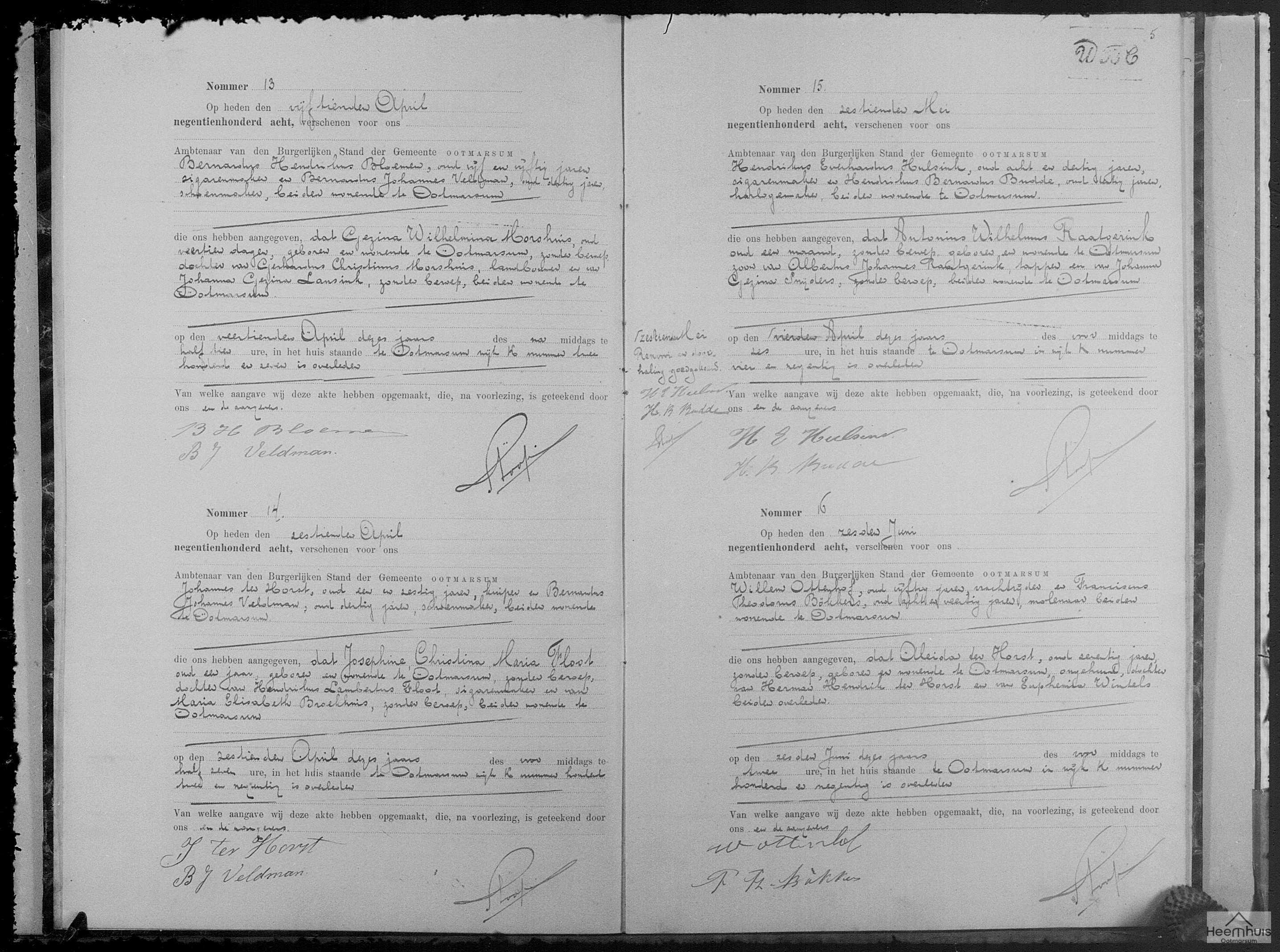 Overlijdensakte van Josephine Christina Maria Floot