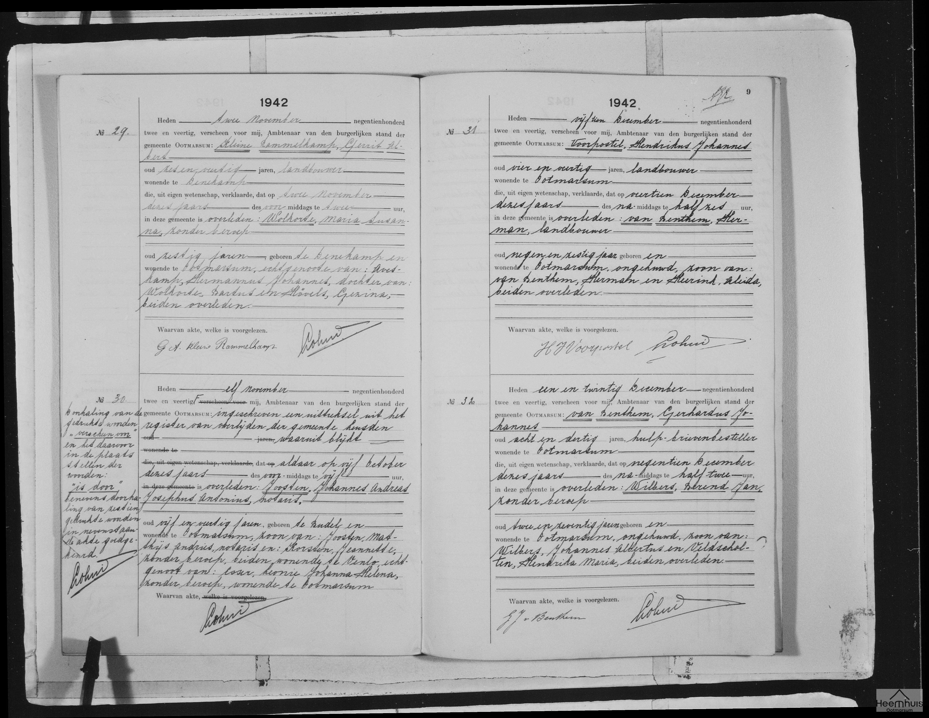 Overlijdensakte van Johannes Andreas Josephus Antonius Joosten