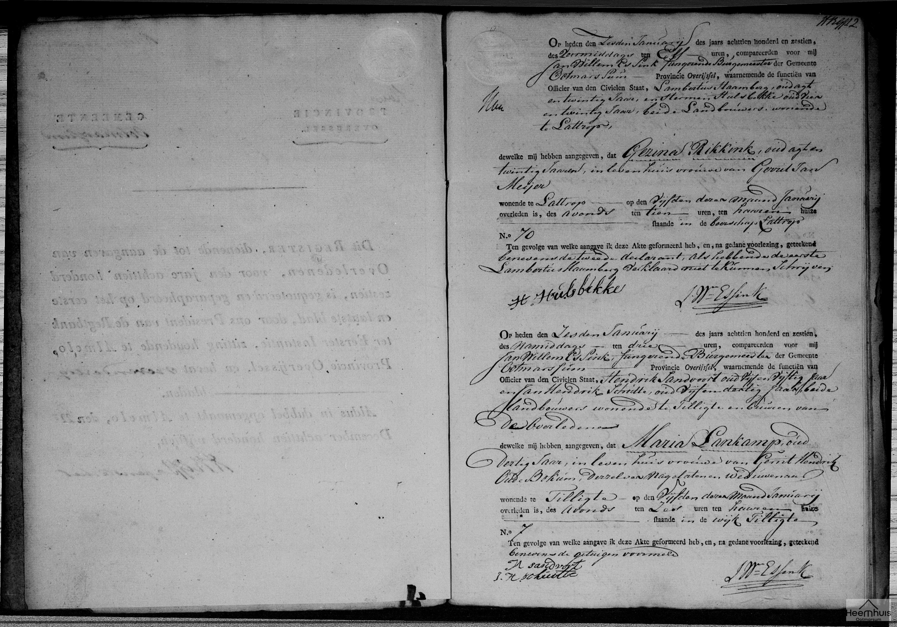 Overlijdensakte van Maria Lankamp