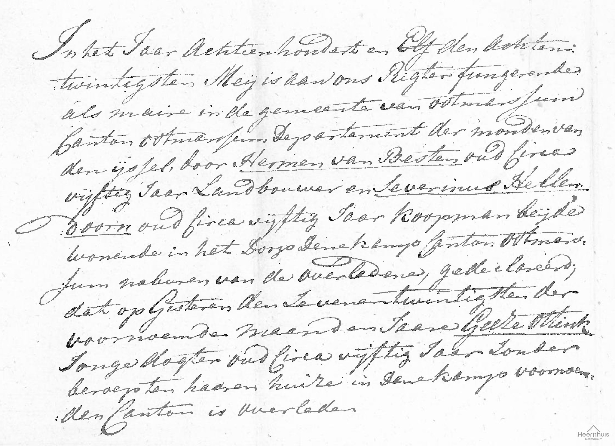Overlijdensakte van Geeze Ottink