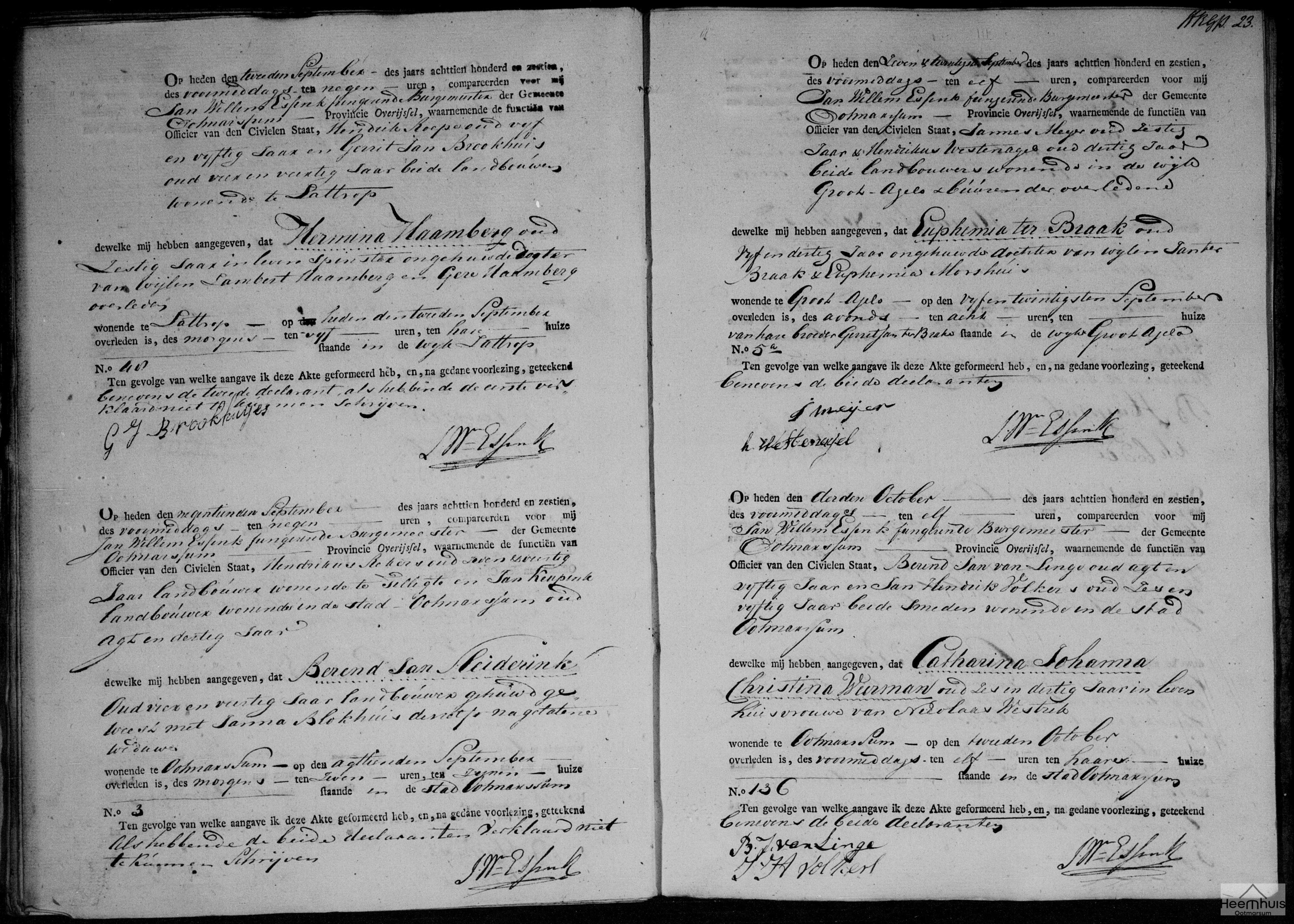 Overlijdensakte van Catharina Johanna Christina Weerman