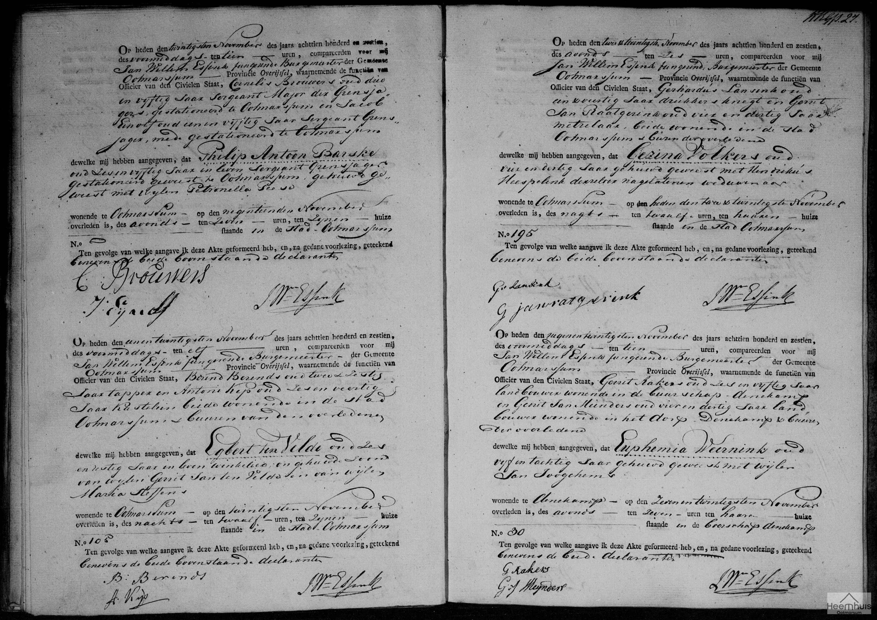 Overlijdensakte van Philip Antoon Barske